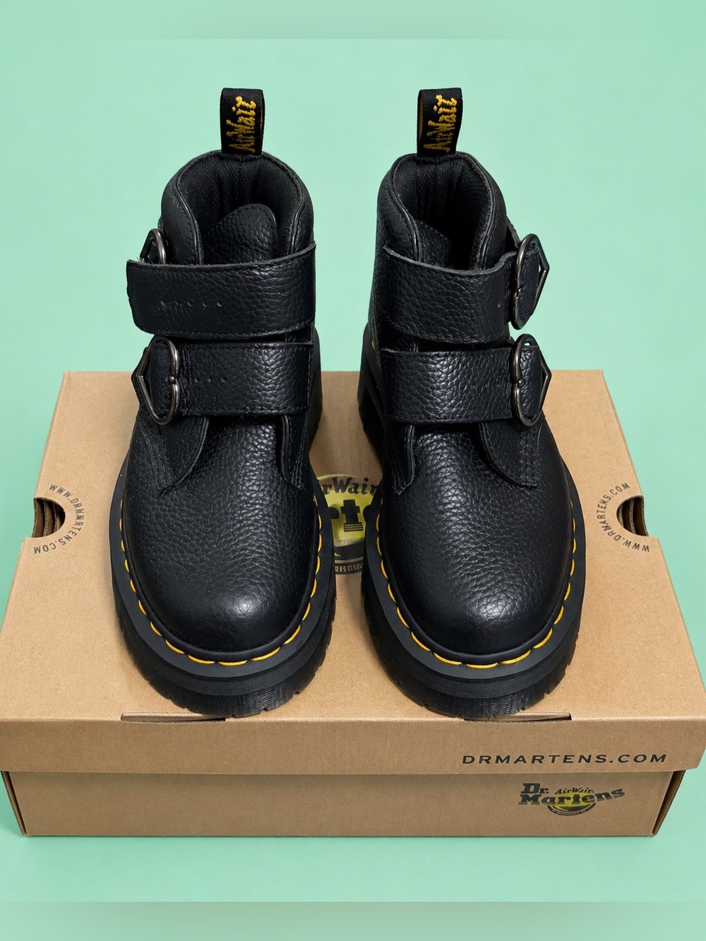 Dr. Martens Devon Heart Black Milled Nappa Boots